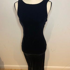 Cocktail black velvet dress girls sz:12 w low back